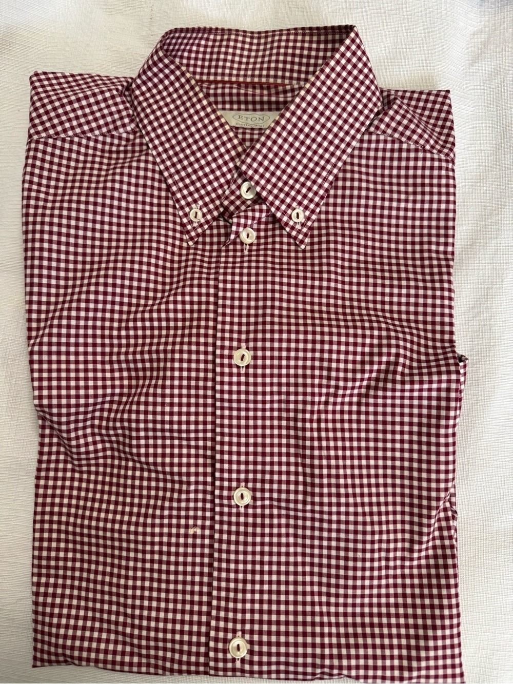 Eton Gingham Button-Down Shirt Large